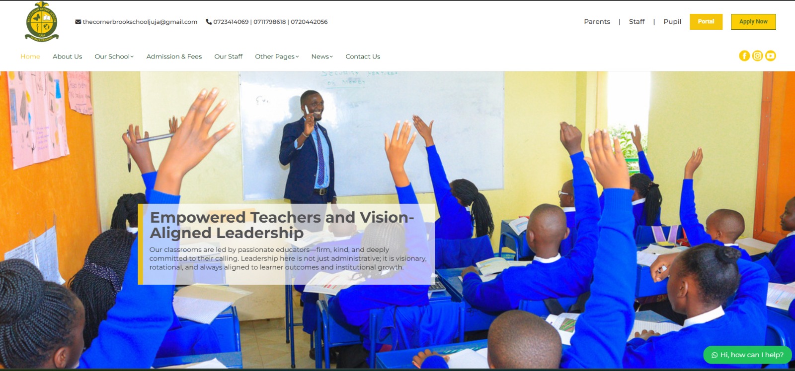 The Corner Brook School (TCBS) Website Design and Development